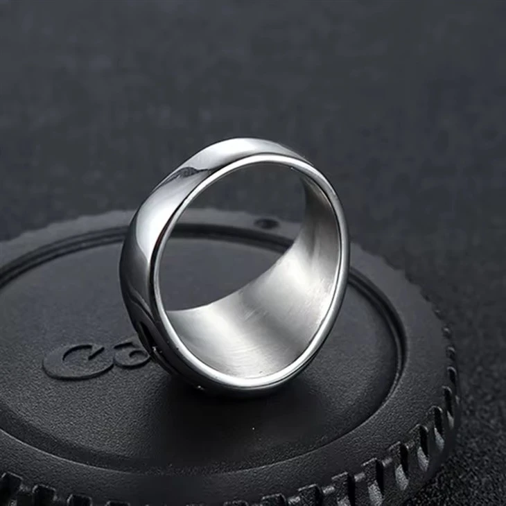 Customized US Dollars Signet 316L Titanium Silver Dripping Oil Jewelry Punk Ring