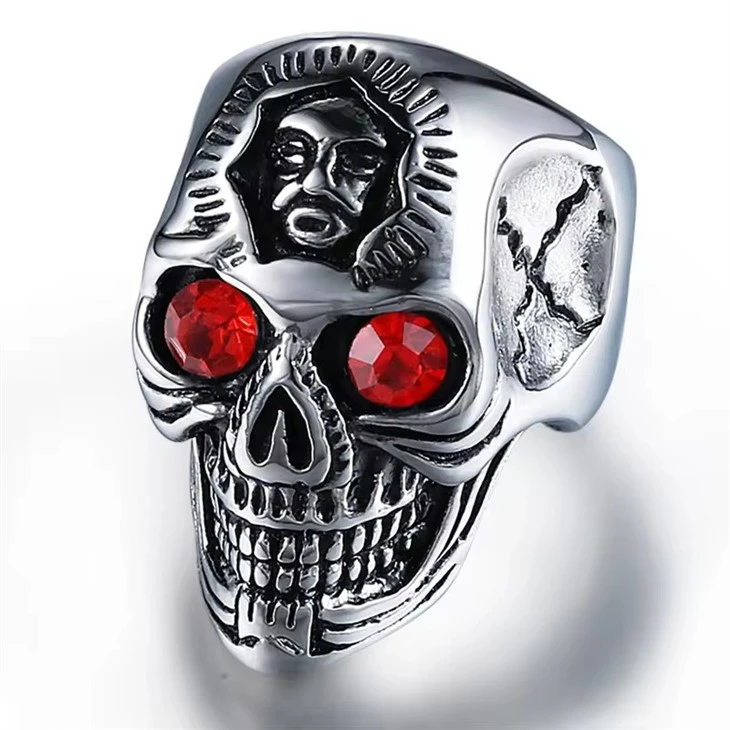 Hip Hop Vintage Skeleton Punk Ring For Men